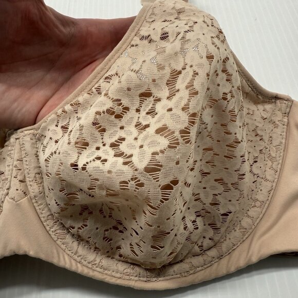 Chantelle Lace Underwire Bra 38D Nude Supportive Full Coverage Unlined Sexy - Picture 5 of 7